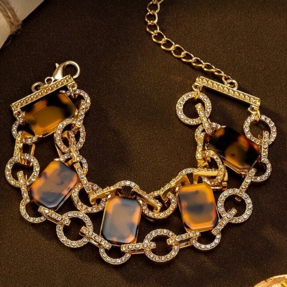 🆕 Tortoise Shell Link Bracelet - Picture 2 of 11